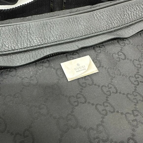 Authentic Gucci GG Supreme Monogram Waist Bag Belt Bag Pouch Mens Black - Picture 4 of 8